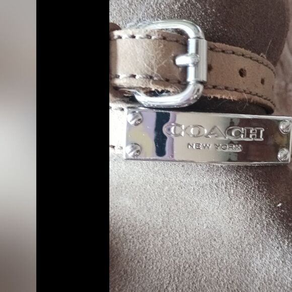 Coach Dark Brown Suede Shearling-Lined Ankle Booties - Size 8 - Picture 6 of 8